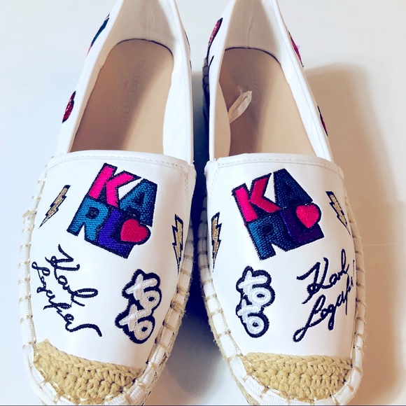 Karl Lagerfeld Shoes - KARL LAGERFELD NWT slip on White loafers faux leather 2” wedge platform SIZE: 8M